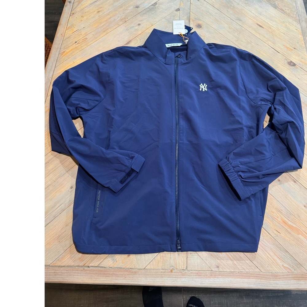 Peter Millar New York Yankees Navy Blue Full Zip Performance Jacket XL MA26CEZ32